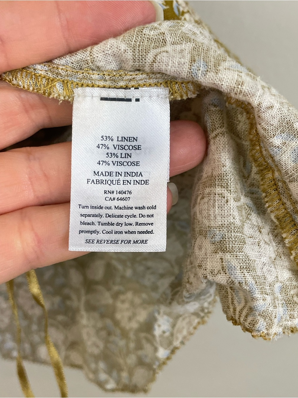 Faherty Annabelle Top - Golden Theodora Floral Linen Blouse Size XS - Picture 7 of 9
